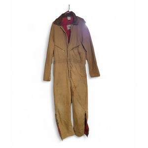 Vintage Dickies Brown & Red Insulated Coveralls Waist 40 Long Winter Workwear